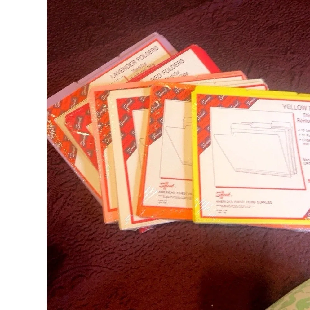 New Old Stock Lot of 6 Packages 72 Smead Total File Folders W/ Tabs USA 3rd Cut